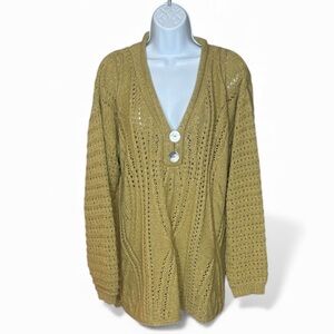 #35 (Bacio) Elegant Metallic Gold Sweater - Size 1X